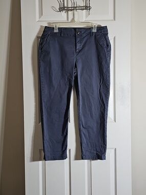 LOFT the Slim Blue Stretch Cotton Khaki Pants Size 10